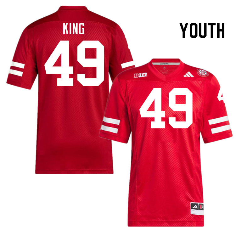 Youth #49 Danny King Nebraska Cornhuskers College Football Jerseys Stitched Sale-Scarlet